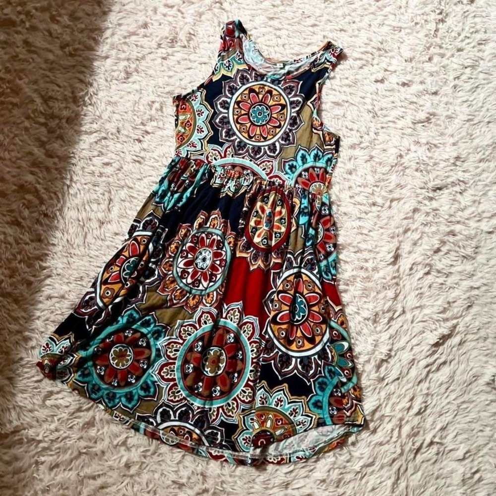 Mandala Colorful Boho Indie Casual Aline Dress Womens S Festival Hipster Hippie